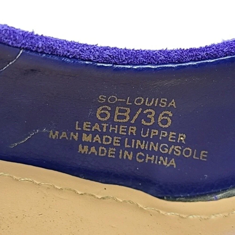 Sole Society Louisa Blue Violet Suede Wedges 6